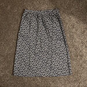 Floral Black and White Women's Skirt